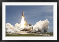 Space shuttle Atlantis rumbles the Space Coast as it lifts off from Kennedy Space Center's Launch Pad 39A Fine Art Print
