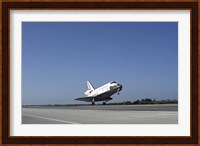 Space shuttle Atlantis approaching Runway 33 at the Kennedy Space Center in Florida Fine Art Print