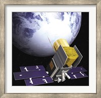Artist's Concept of the Ice, Cloud, and Land Elevation Satellite, also referred to as ICEsat Fine Art Print