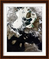 Sea Ice and Sediment Visible in Nunavut, Canada Fine Art Print
