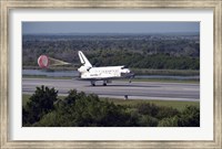 With Drag Chute Unfurled, Space Shuttle Discovery Lands on Runway 33 at Kennedy Space Center in Florida Fine Art Print