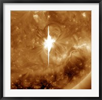 Close-up view of a Massive X22 Solar Flare Erupts on the Sun Fine Art Print