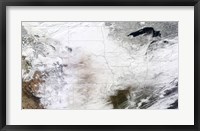 Satellite view of a Massive Winter Storm over the United States Fine Art Print