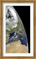 View of the Western Mediterranean with Visible Smoke in the Balkans and Dust from the Sahara desert Fine Art Print