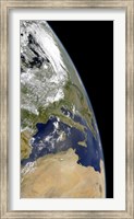 View of the Western Mediterranean with Visible Smoke in the Balkans and Dust from the Sahara desert Fine Art Print