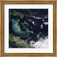 Satellite view of the Bahama Islands in the Atlantic Ocean Fine Art Print