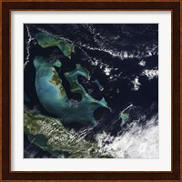 Satellite view of the Bahama Islands in the Atlantic Ocean Fine Art Print