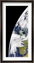 View of Earth from Space Showing Phytoplankton Bloom Between Iceland and the United Kingdom Fine Art Print