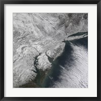 Satellite view of a Nor'easter Snow Storm over the Mid-Atlantic and Northeastern United States Fine Art Print
