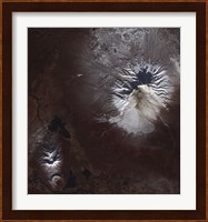 Ash Stains on Russia's Shiveluch Volcano's Slopes Fine Art Print