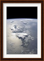 A Panoramic view of the Island of Hispaniola in the Foreground and Cuba Extending over the Horizon Fine Art Print