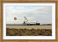 Space Shuttle Discovery Deploys its Drag Chute as the Vehicle comes to a Stop Fine Art Print
