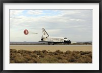 Space Shuttle Discovery Deploys its Drag Chute as the Vehicle comes to a Stop Fine Art Print