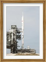 The Ares I-X rocket is seen on the Launch pad at Kennedy Space Center Fine Art Print
