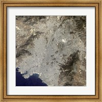 True-Color Satellite View of Central Athens, Greece Fine Art Print