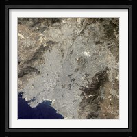 True-Color Satellite View of Central Athens, Greece Fine Art Print