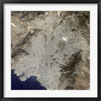 True-Color Satellite View of Central Athens, Greece Fine Art Print