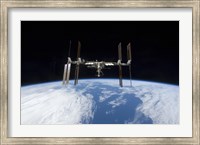 International Space Station backdropped by Earth's Horizon Fine Art Print