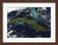 Satellite view of Cuba Fine Art Print