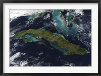 Satellite view of Cuba Fine Art Print