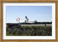Space Shuttle Atlantis Unfurls its Drag Chute upon Landing at Kennedy Space Center, Florida Fine Art Print