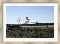 Space Shuttle Atlantis Unfurls its Drag Chute upon Landing at Kennedy Space Center, Florida Fine Art Print