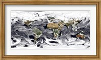 Cylindrical Equidistant Projection of Visualization Showing Clouds Across the World Fine Art Print