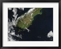 Satellite view of Most of the South Island of New Zealand Fine Art Print