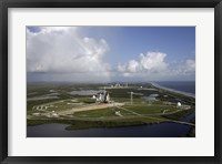 Space Shuttle Atlantis and Endeavour Sit on their Launch Pads at Kennedy Space Center Fine Art Print
