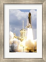 Space Shuttle Atlantis lifts off from its Launch Pad toward Earth Orbit Fine Art Print
