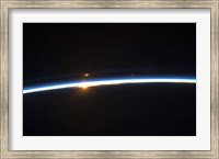 The Thin line of Earth's Atmosphere and the Rising Sun Fine Art Print