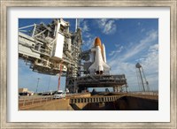 A view Space Shuttle Atlantis on Launch Pad 39A at the Kennedy Space Center Fine Art Print