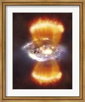 Artist Concept of a Galaxy inside of a Glowing Hydrogen Blob Fine Art Print