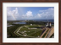 Space shuttle Atlantis and Endeavour on the Lanch Pads at Kennedy Space Center in Florida Fine Art Print