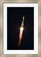 The Soyuz TMA-13 spacecraft in Flight after Takeoff Fine Art Print