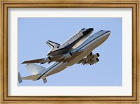 Space Shuttle Endeavour Mounted on a  Modified Boeing 747 Shuttle Carrier Aircraft Fine Art Print