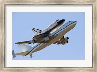 Space Shuttle Endeavour Mounted on a  Modified Boeing 747 Shuttle Carrier Aircraft Fine Art Print