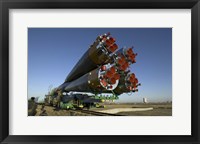 The Soyuz Rocket is Rolled out to the Launch Pad at the Baikonur Cosmodrome in Kazakhstan Fine Art Print