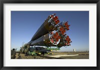 The Soyuz Rocket is Rolled out to the Launch Pad at the Baikonur Cosmodrome in Kazakhstan Fine Art Print