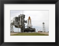 Space Shuttle Atlantis comes to a Stop on the Top of Launch Pad 39A at Kennedy Space Center Fine Art Print