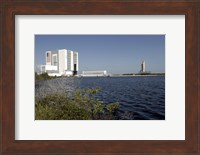 Viewed across the Basin, Space Shuttle Atlantis Crawls Toward the Launch Pad Fine Art Print