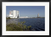 Viewed across the Basin, Space Shuttle Atlantis Crawls Toward the Launch Pad Fine Art Print