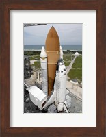 Space shuttle Atlantis Sits on the Top of Launch Pad 39A at Kennedy Space Center Fine Art Print