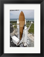 Space shuttle Atlantis Sits on the Top of Launch Pad 39A at Kennedy Space Center Fine Art Print