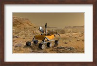 Mars Science Laboratory Travels Near a Canyon on Mars Fine Art Print