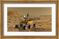 Mars Science Laboratory Travels Near a Canyon on Mars Fine Art Print