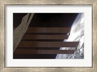 International Space Station's Solar array Panels and Earth's Horizon Fine Art Print