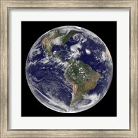 View of the Full Earth and Four Storm Systems Fine Art Print