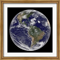 View of the Full Earth and Four Storm Systems Fine Art Print