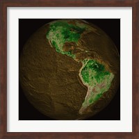 Topographic Map of Earth Fine Art Print